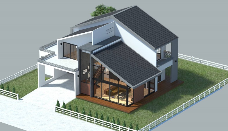 ผลงานออกแบบบ้านโมเดิร์นสองชั้น นครนายก โดย BDD